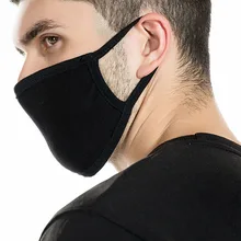 Модная мужская и женская теплая маска для рта зимняя хлопковая черная двухслойная ветрозащитная Пыленепроницаемая маска для лица