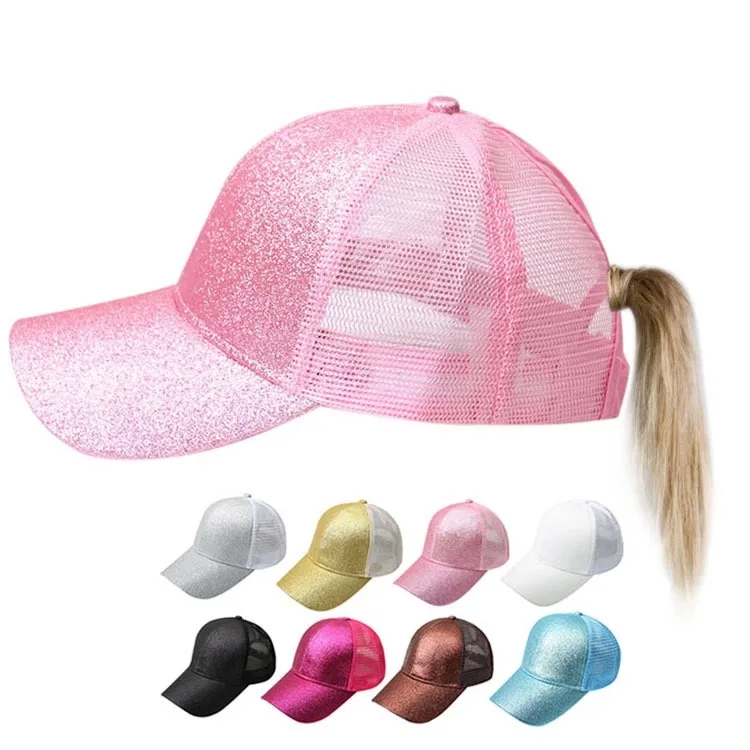 

High Quality Ponytail Baseball Cap Womens Summer Caps Cotton Snapback Cap Pink Hats Adjustable Hip Hop Streetwear Custom Hat