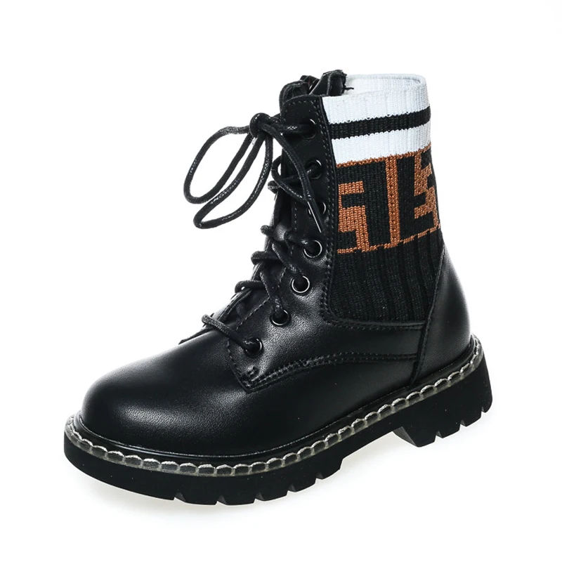 

Toddler Boots Girls High Toe Socks Sneakers Leather Princess Mid Calf Boots Baby Girl Shoes Winter Dress Shoes for Girls Autumn