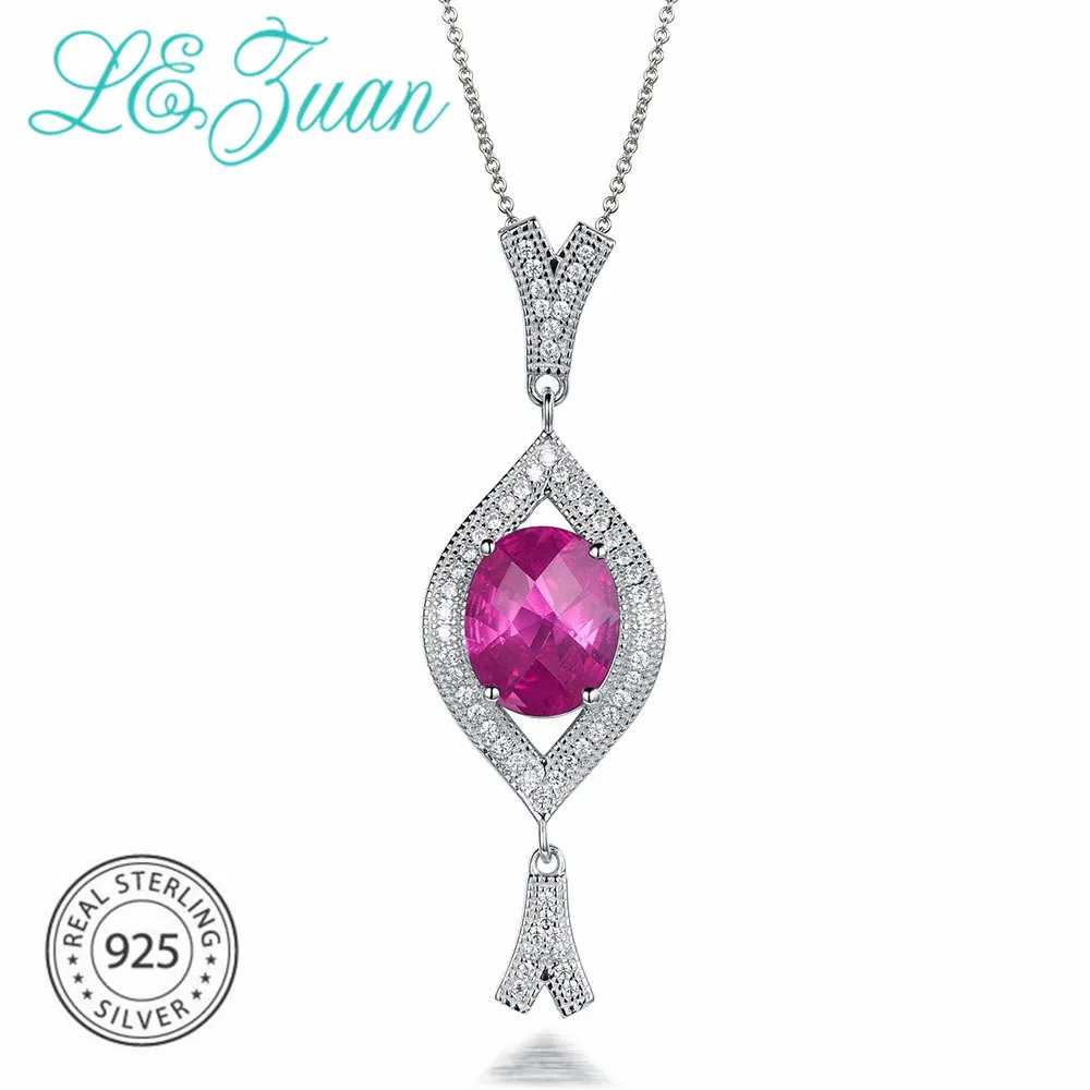 L &amp zuan 5.28ct розовые подвески с рубинами для женщин подвеска из стерлингового