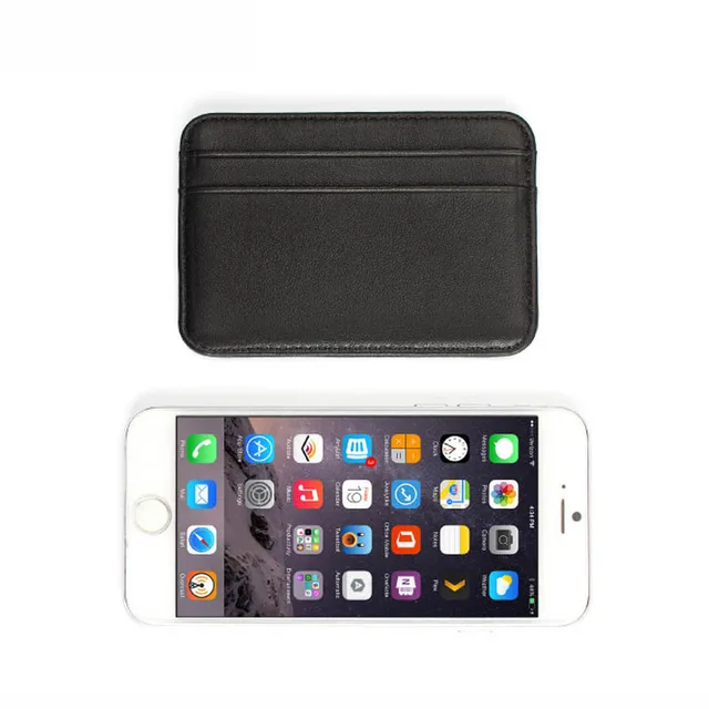 New 100% Sheepskin Genuine Leather Credit Card Case Mini ID Card Holder Small Purse For Man Slim Men's Wallet Cardholder 5