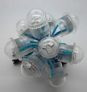 

26mm diameter WS2811 LED pixel module;3pcs 5050 SMD RGB LED,DC12V input;clear cover;0.72W
