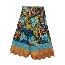 Нигерийский супервоск африканского происхождения с кружевом Печатный воск ткани для женщин гарантированный настоящий голландский воск с вышивкой 6 ярдов