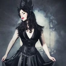 Women New Steampunk Corset Plus Size 14 Steel Bones Satin Underbust Corset Waist Trainer Corsets and bustiers Shapewear Corselet