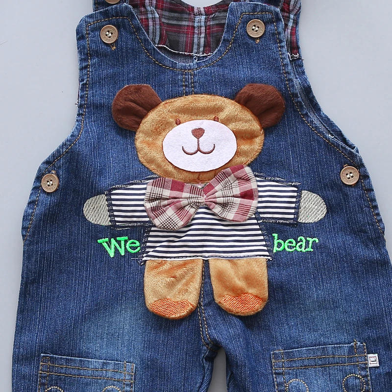 DIIMUU/модные джинсовые комбинезоны для маленьких мальчиков и девочек; одежда для детей; повседневные джинсы в стиле пэчворк с героями мультфильмов; длинные брюки; детские комбинезоны