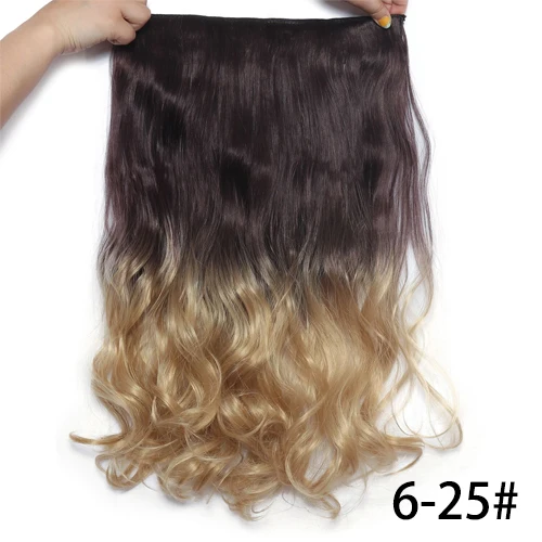 Suri Hair 24 ''Длинные Синтетические волосы на заколках для наращивания, волосы для наращивания с эффектом омбре, волнистые, блонд, коричневый, для черных женщин, 5 клипсов, шиньоны - Цвет: USM-D1010