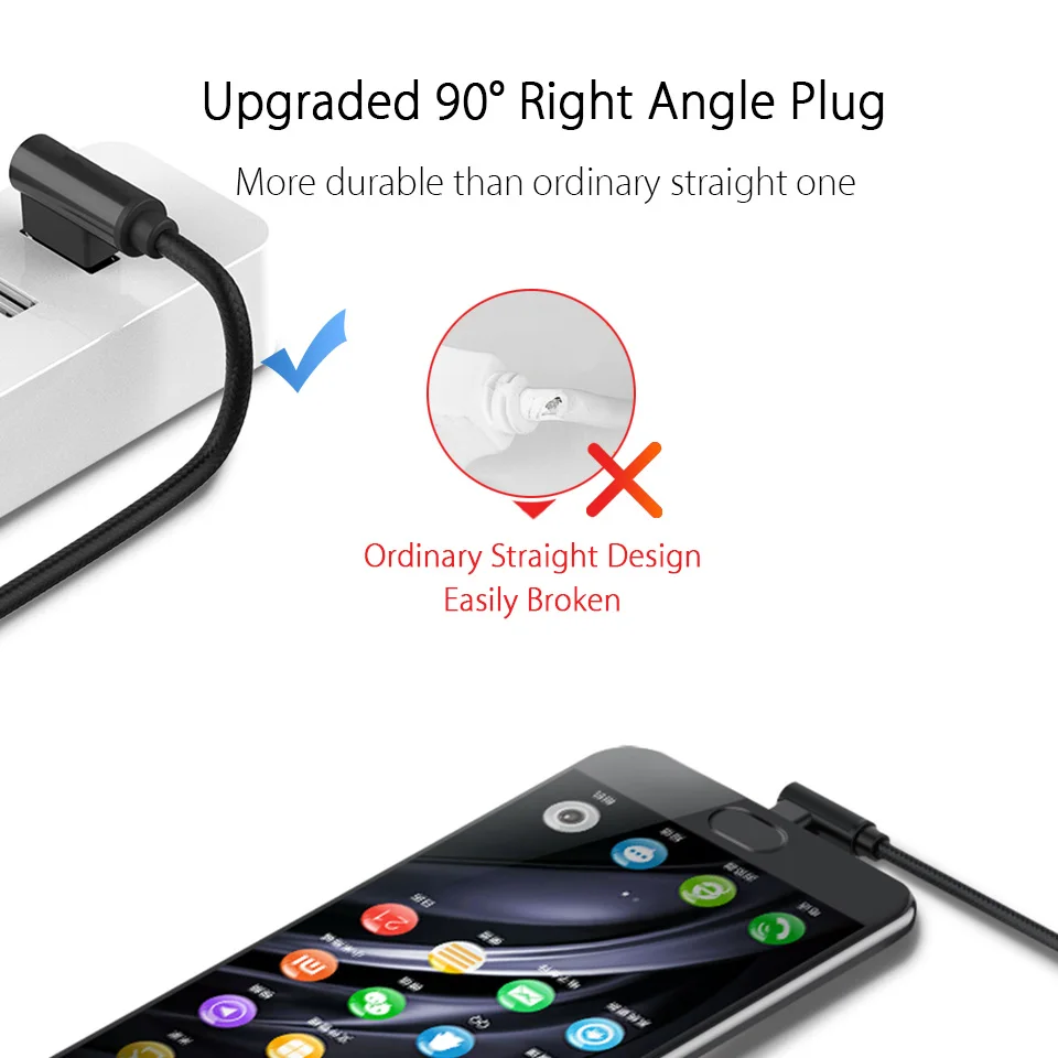 90 градусов микро Зарядка через usb кабель 2A для samsung Galaxy S7 S6 край J7 J5 J3 2017 2016 Microusb