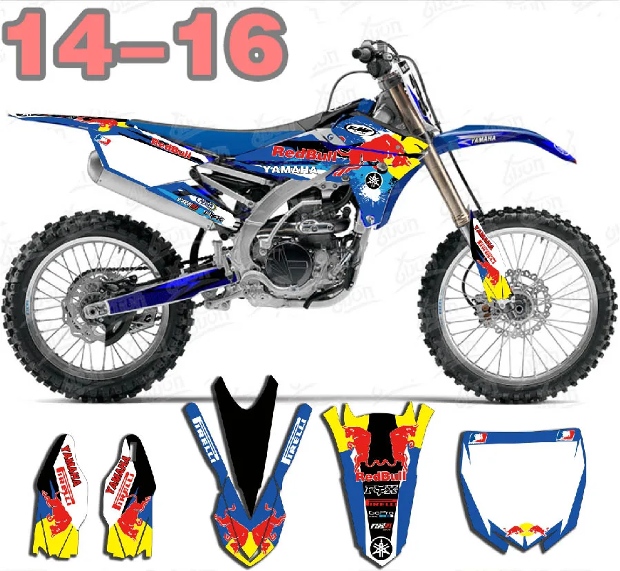 MX Dirtbike графические наклейки набор для Yamaha YZ250F YZF250 YZF450 2014 2017|Наклейки на
