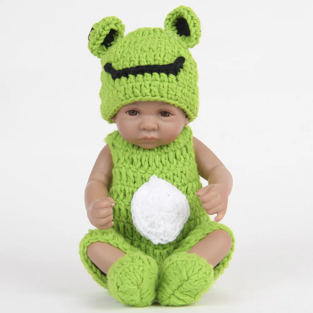 28CM Soft Silicone Vinyl Dolls Reborn Baby Action Figure Toys Full Vinyl Body Lifelike Bebe