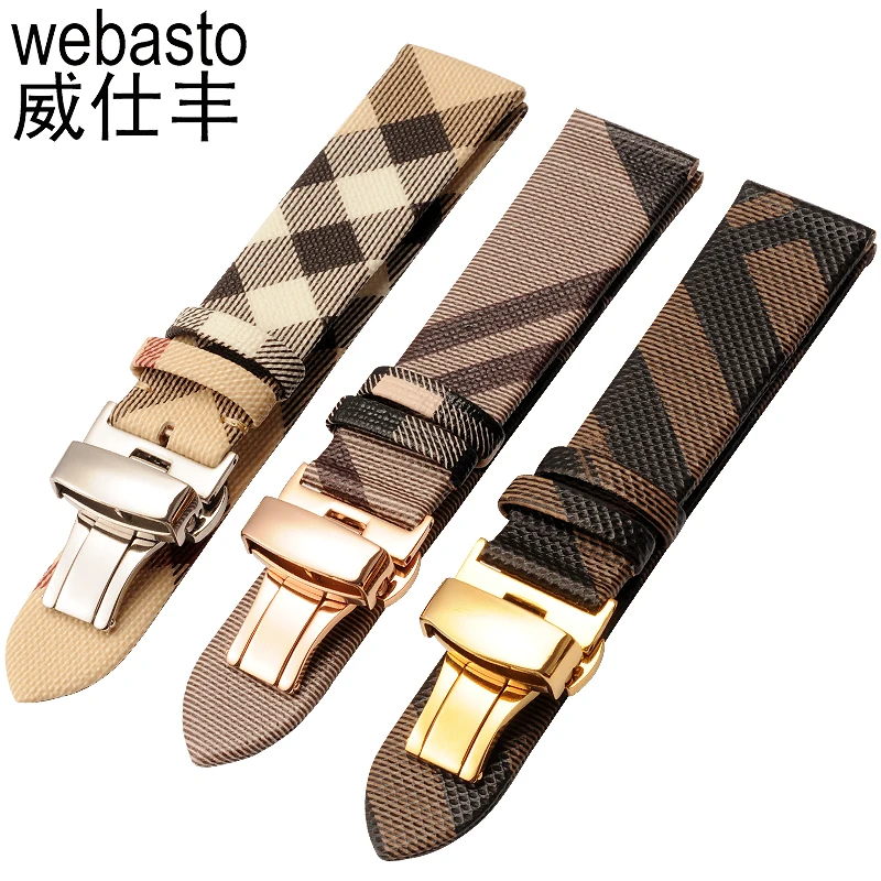 

Watch Band For DW Lattice Cow Leather Straps Width 12 14 16 18 20 22mm Butterfly Buckle Watch Strap Watchbands Free Shipping