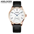 Swiss AGELCOER Antique Watch Wristwatch Men 2016 Top Brand Luxury Famous Male Clock Gold plated Dial