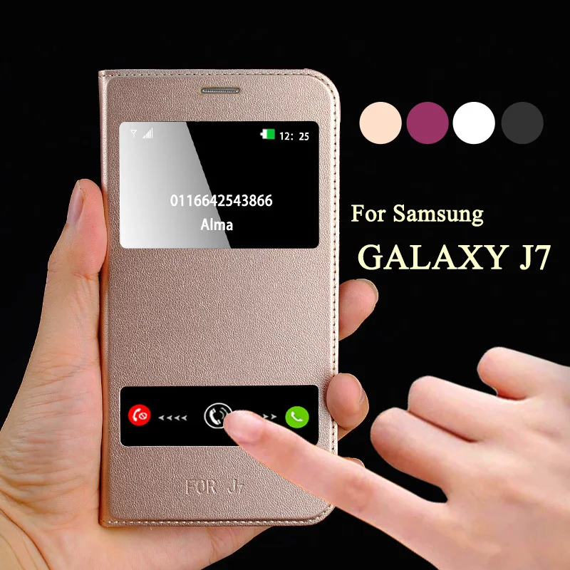 Luxury Leather Flip Case For Samsung Galaxy J7 2016 Case