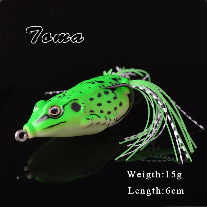 TOMA 5 piezas Rana Señuelos de pesca Kit 6g 15g de serpiente atraer Topwater flotante Rana cebos con caja de pesca isca Artificial