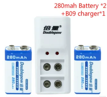 

Doublepow New DP-6F22 9V Battery 280 mAh*2 Batteries Multimeter microphone Battery + 9V B09 charger*1