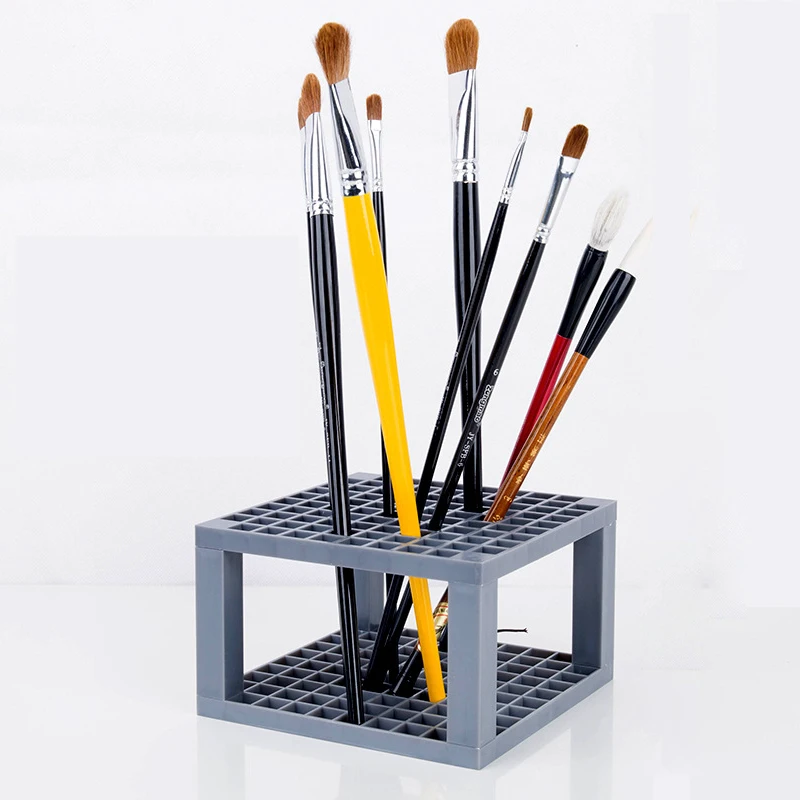 

96 Holes Watercolor Paint Brush Pen Holder DIY Assembled Rack Display Stand Support Pen Holder Student Ddesktop Storage