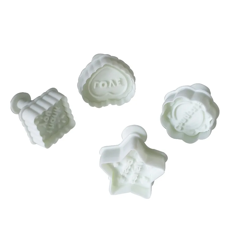 

4PCS/SET Heart&Love Star Square Spring Plastic Cake Tool Fondant Cake Decorating Sugarcraft Tools Biscuit Cookie Cutters