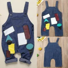 Одежда для маленьких мальчиков и девочек, джинсовый комбинезон, джинсовый комбинезон, повседневная одежда