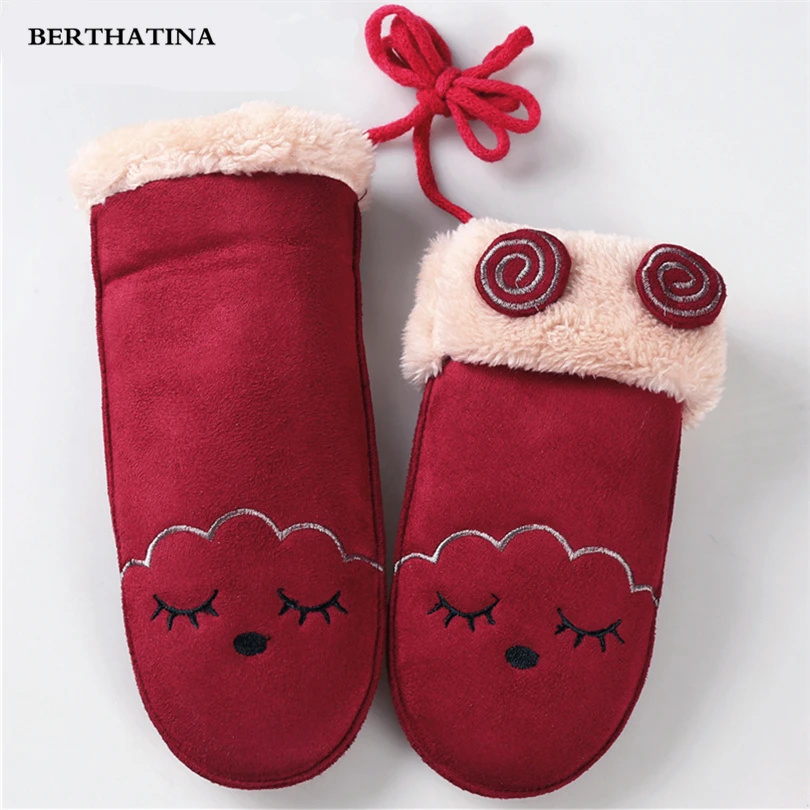 BERTHATINA 2018 новые зимние детские замшевые перчатки для девочек и мальчиков