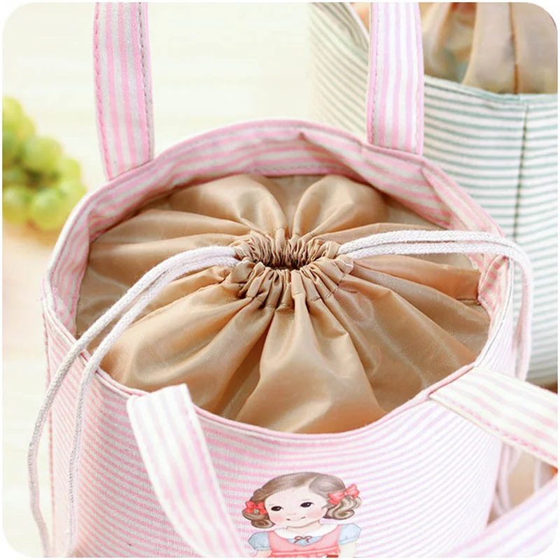 PACGOTH Корейский мультфильм девушка досуг сумки Tote Ланч мешок хлопок ткань
