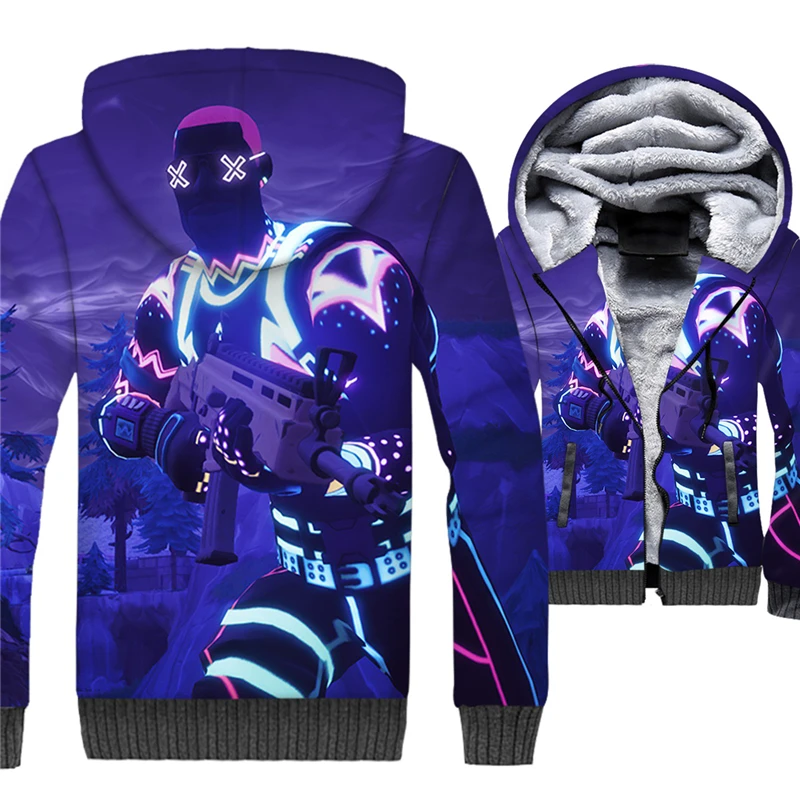 Fans Made Battle Royal Sweatshirt Zipper Hoodies  Anime Gaming Battle Night Unisex Winter Hoodie Casual Coat Cosplay Costume