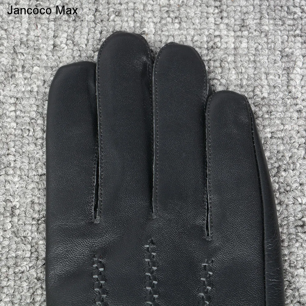Jancoco Max Натуральная овечья кожа зимние теплые перчатки для вождения мягкие перчатки с сенсорным экраном для мужчин S2055