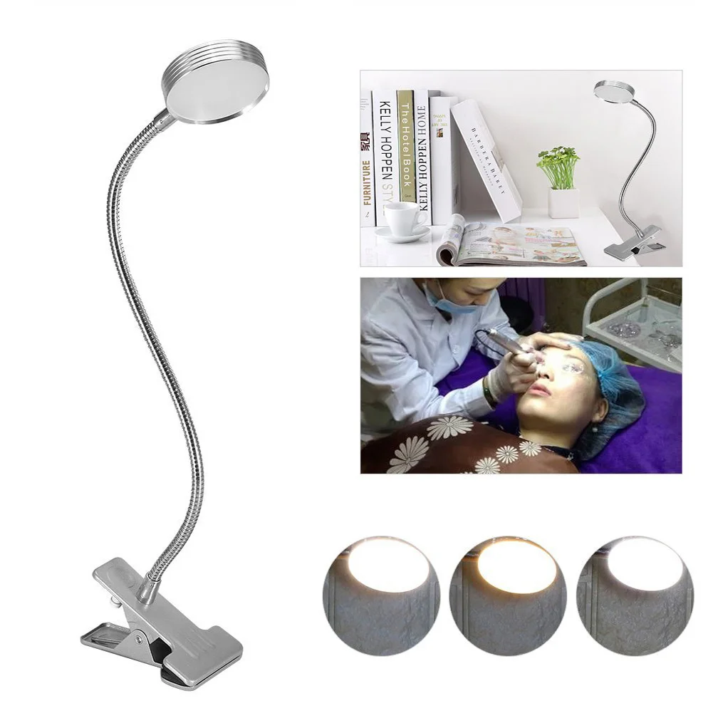 3 Colors new Light Adjustable Makeup Nail Art Eyebrow Tattoo Reading Table Desk Lamp With USB Line and Clamp Permanent Equipment | Красота и
