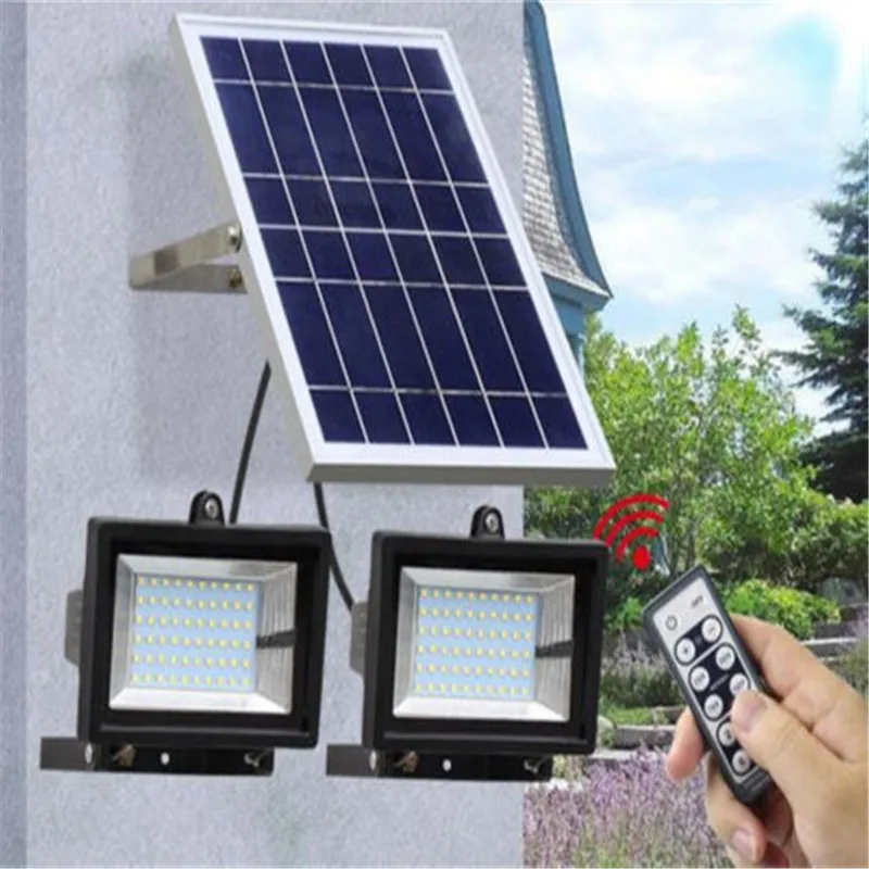 Sensor de Luz Conduziu a Lâmpada de Inundação Interior e Exterior Noite Solar Jardim Holofotes 12 w 4 Lâmpadas solares