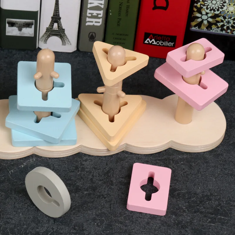  Kids Toys Wooden Monterssori Toys Geometric Shape Cognition Match Preschool Teaching Aids Early Edu - 33035203021