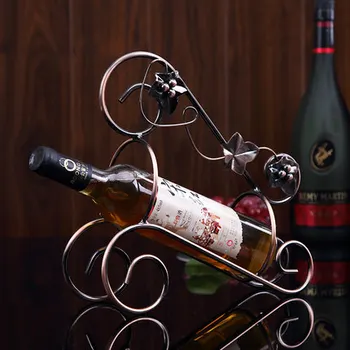 

O.RoseLif Creative Handmade Guqin Maple Leaf Beach Portable Maple Leaf Iron Wine Rack Holder