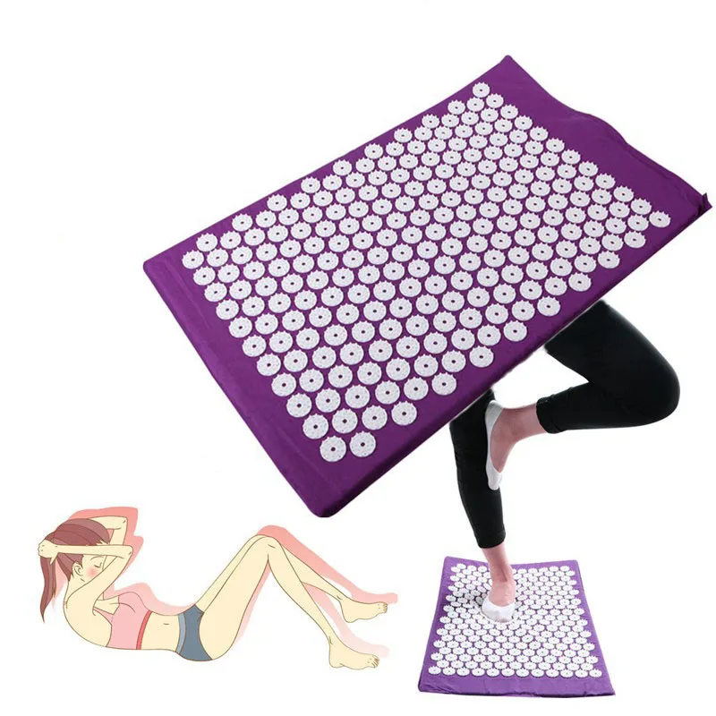 Conjuntos de Acupuntura Aliviar o Estresse Esteira + Travesseiro Massager Almofada Massagem Acupuntura Esteira Dor Nas Costas Rosa Pico Relaxamento Yoga 10 esteira aliviar o estresse dor nas costas