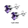 1Pair Purple Silver