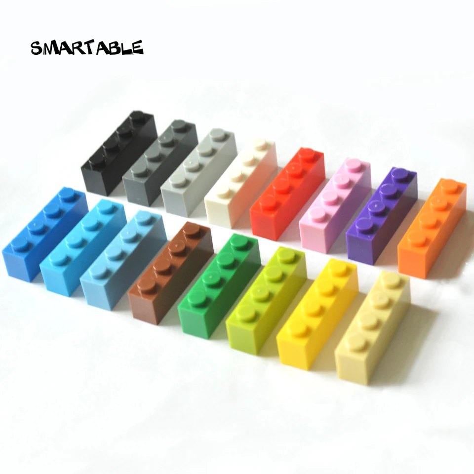 Smartable кирпич 1X4 высокие частицы мелкие строительные блоки детали DIY Логотип