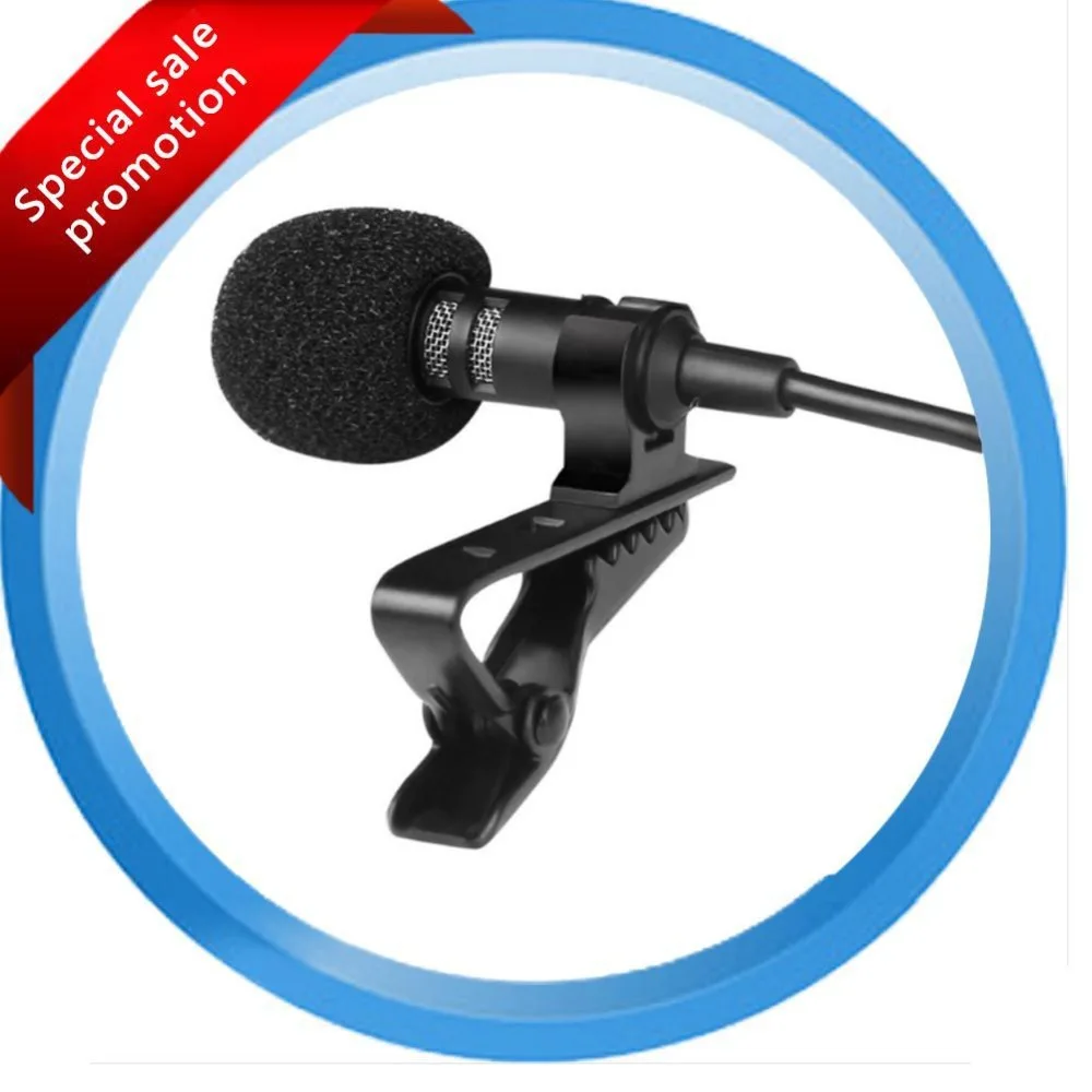 3,5 мм Джек микрофон петличный зажим для галстука микрофоны Microfono Mic для речи лекции с кабелем 1,25 м