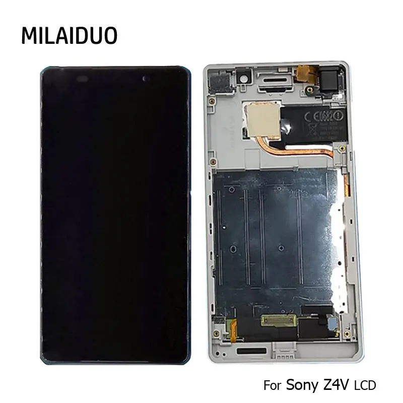 

Original LCD Display For Sony Z4V Z4 Verizon E6508 Touch Screen Digitizer Assembly Replacement Black White With Frame 5.2 Inch
