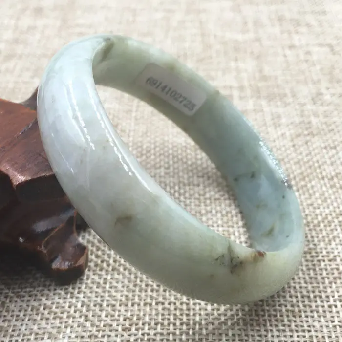

56mm Certified Grade A Natural Lavender Green Jadeite Jade Bracelet Bangle 2725