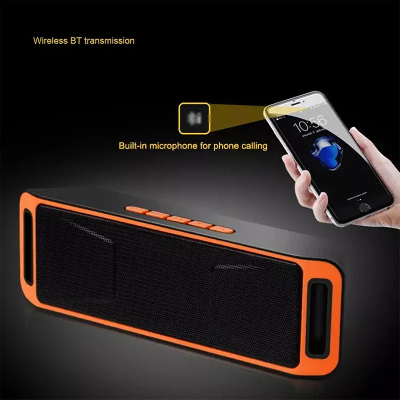S208 портативный наружный Bluetooth динамик Колонка HD стерео бас беспроводная звуковая