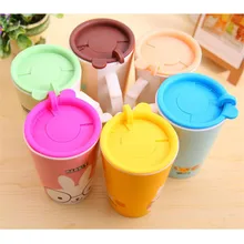 500 шт/партия красочный круглый стакан с пластиковой крышкой керамическая крышка чашки с крюком вращающаяся силиконовая крышка для стакана