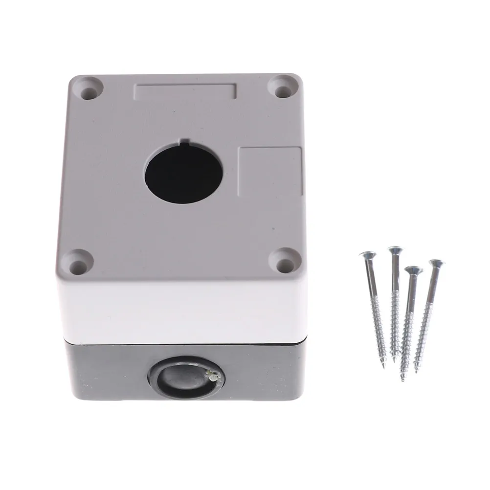 

1pcs Plastic Control White Push Button Switch Box Station 1 Switch 22mm Box Push Button Case