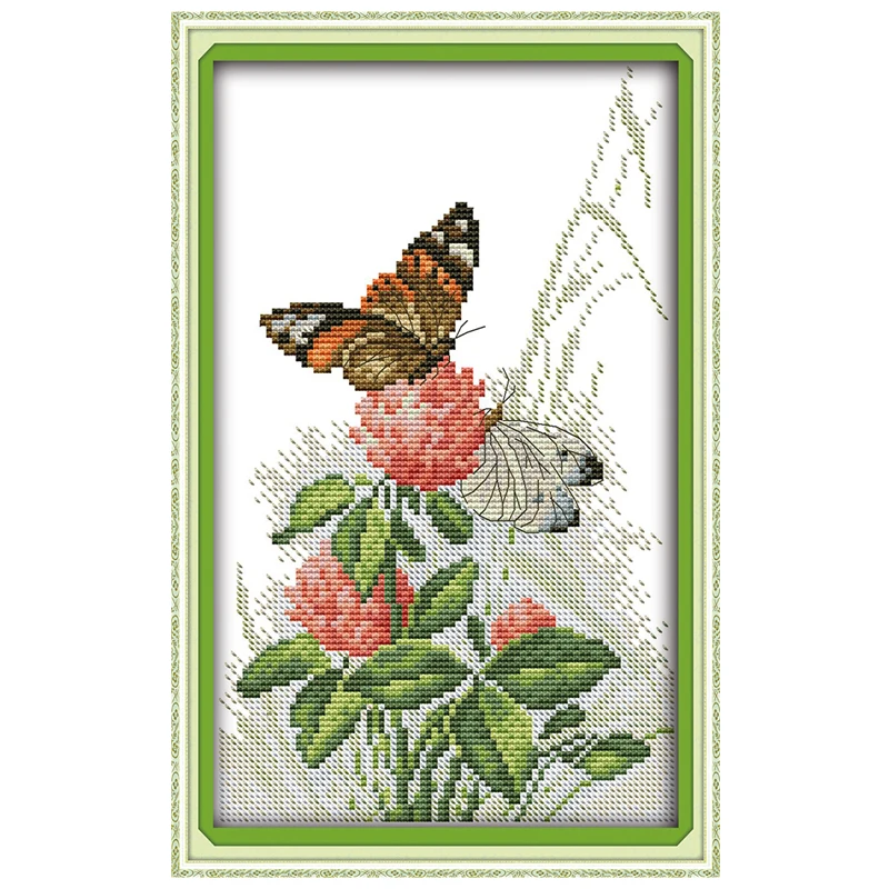 

Butterflies over Flowers Patterns Counted Cross Stitch 11 14CT Cross Stitch Sets Chinese Cross-stitch Kits Embroidery Needlework
