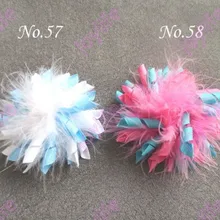Новинка, 80 шт., для девочек, 3,5 дюйма, перо, зажимы для волос, смешанные цвета, заколки, модный бант для волос для девочек