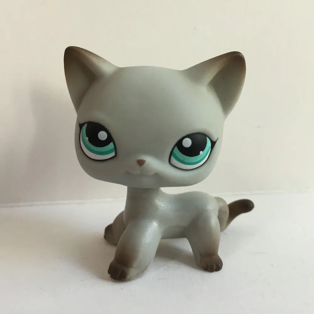 

Pet Shop Animal Grey Short Hair Cat Figure For Child Toy Gift CT127