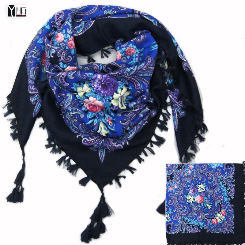 hot sale new fashion woman Scarf square scarves short tassel floral printed Women Wraps Winter lady shawls free shipping-03