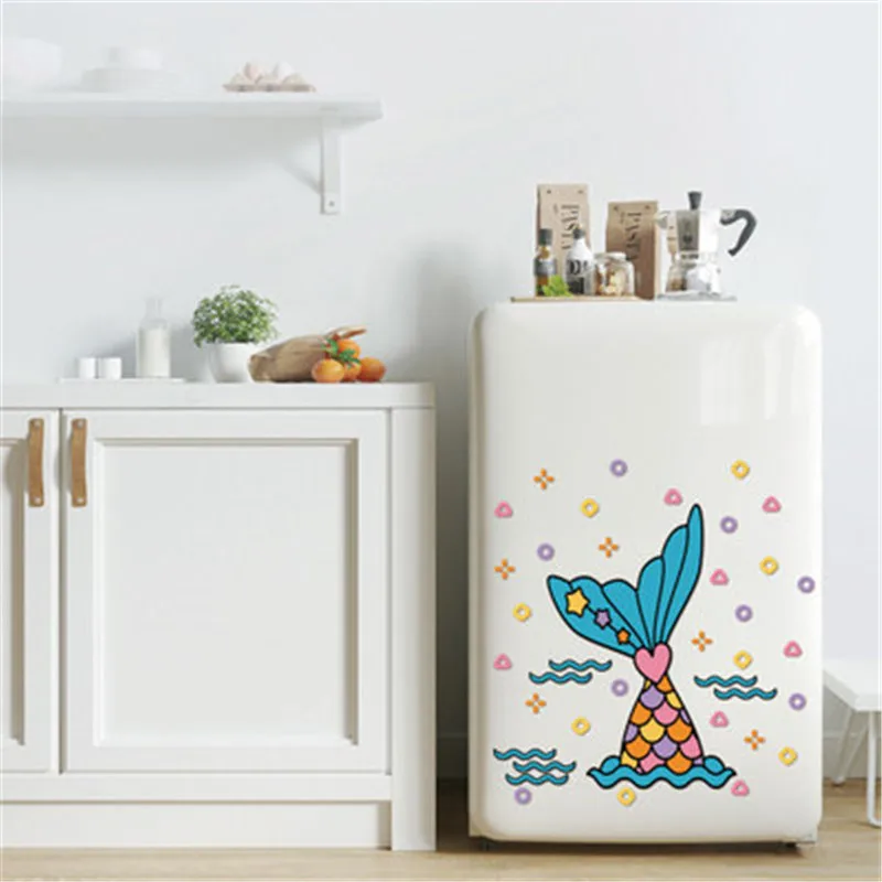 Cartoon Mermaid Unicorn Refrigerator Sticker Kitchen Wall Sticker Creative Bathroom Toilet Stickers Muurstickers Art Wall Decal Cartoon Mermaid Unicorn Refrigerator Sticker Kitchen Wall Sticker Creative Bathroom Toilet Stickers Muurstickers Art Wall Decal