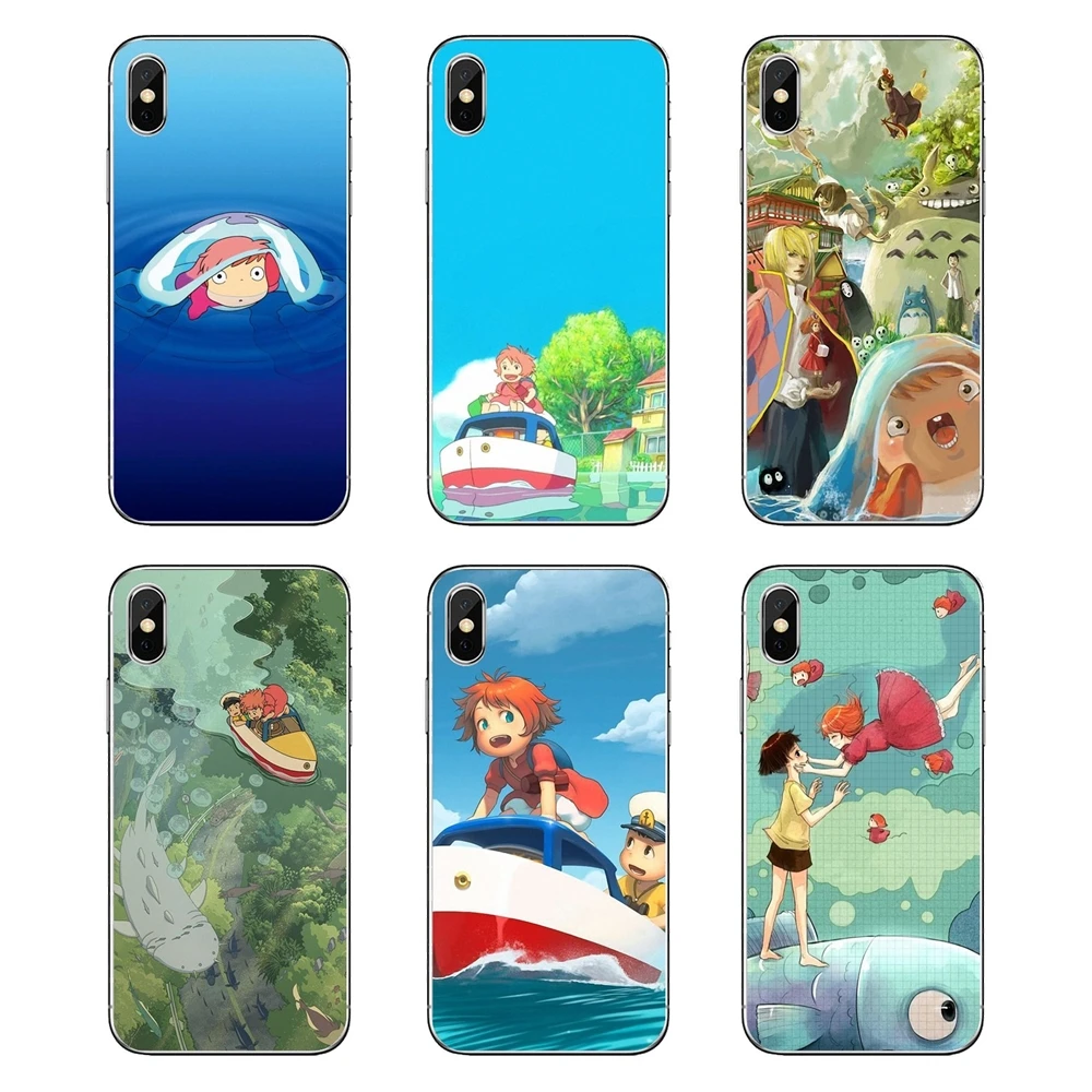 Прозрачные мягкие чехлы для iPod Touch iPhone 4 4S 5 5S 5C SE 6 6S 7 8 X XR XS Plus MAX Ponyo на скале |