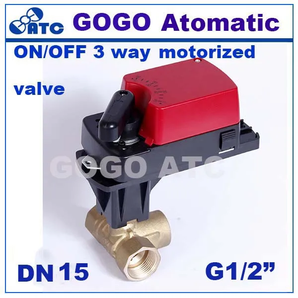 GOGO DN15 G1/2 &quot8Nm on/off пропорциональный моторизованный клапан с 3 ходовым отводным потоком электрический шаровой