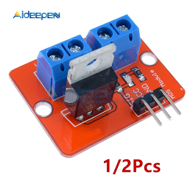 

IRF520 0-24V Top Mosfet Button MOS Driver Module 3.3V 5V For Arduino MCU ARM Raspberry pi DIY Kit