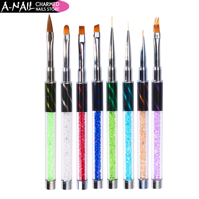 

1Pc Gradient Nail Liner Painting Brush Pen Multi Size UV Gel Cat Eye Rhinestone Handle Manicure Nail Art Brush Tool