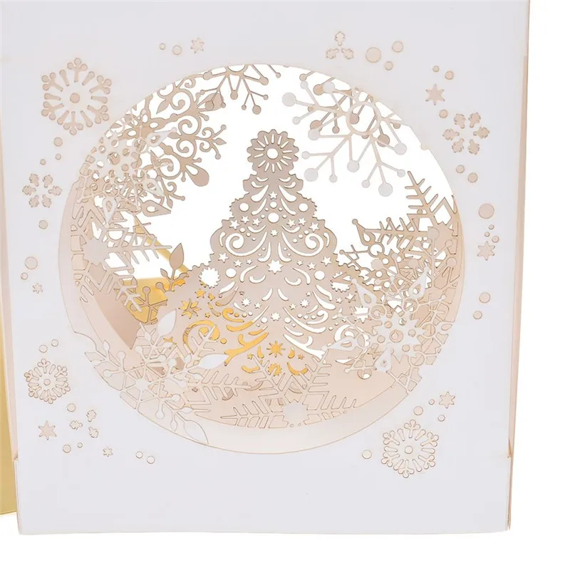 Ручной работы 3D ап органайзер для елки Снежинка поздравительная открытка с праздником с Рождеством подарок на свадьбу День рождения, детский душ Пригласительные открытки