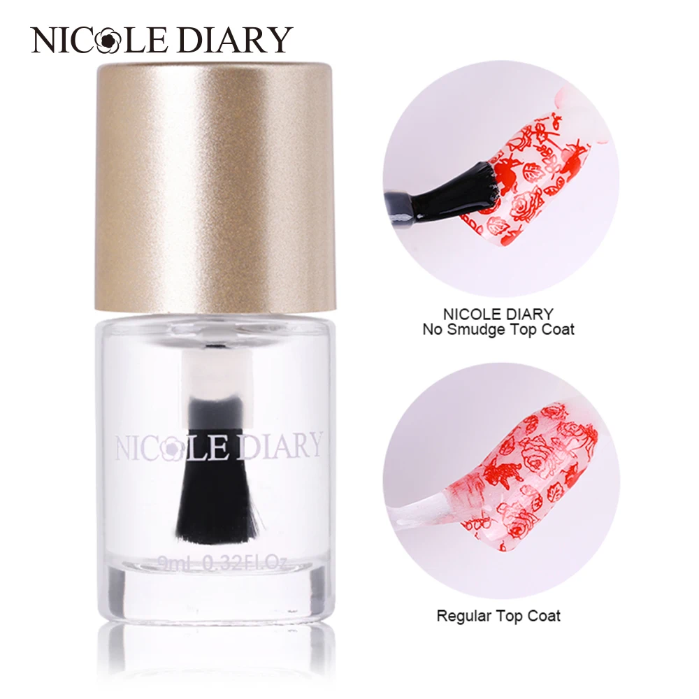 

NICOLE DIARY No Smudge Top Coat Oil Stamping Pattern Protector Manicure Nail Polish Varnish 9ml