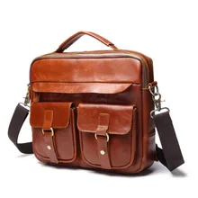 Мужская кожаная сумка в винтажном стиле ручной работы из натуральной кожи, сумка через плечо для мужчин, портфель для ноутбука, Компьютерная сумка через плечо